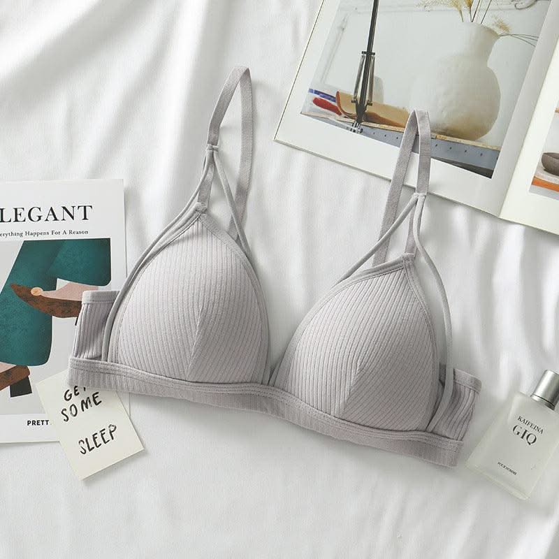 Cotton Bra For Women Push Up Bralette Sexy Lingerie Deep V Backless Comfort Small Breast Thin Pad Bra Female Cotton Underwear