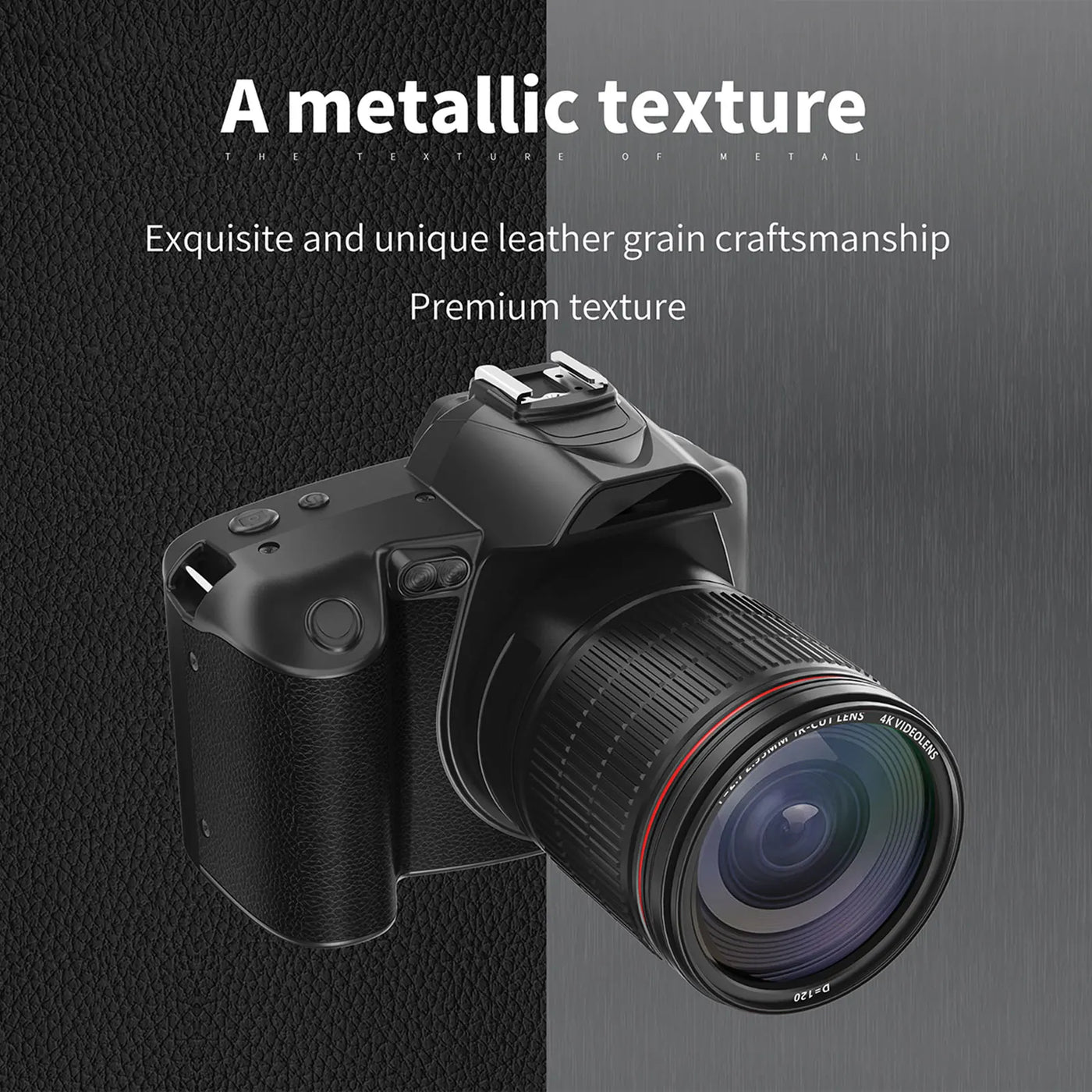 4K Digital Camera WiFi Digital Video Camera 64MP Dual Lens 3 Inch IPS Screen 16X Anti-Shake Zoom Night Vision Built-in Battery