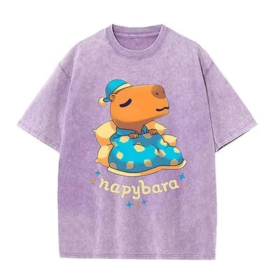 Printed T-shirt for Men and Women 2025 100% Cotton Soft Loose Casual Short Sleeved Animal Pattern T-shirt Cute Animal Fun Top