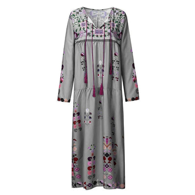 Long Dress for Women 2023 Autumn Beach Bohemian Dresses Casual Vestido Robe Female Clothing Y2K Floral Skirt Elegant Maxi Dress