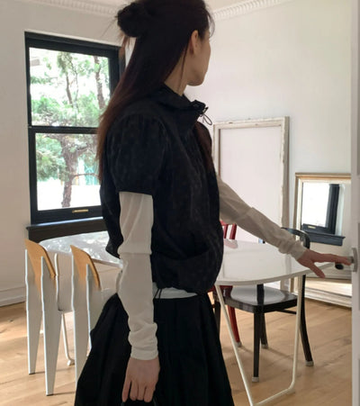 Streetwear Summer Coat for Women 2025 Ropa Mujer Short Sleeve Zipper Hooded Polka Dot Vintage Y2k Tops Casual Thin Jacket 27x969