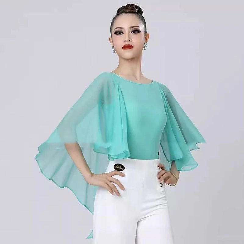 Pink Latin Dance Tops Women Ballroom Blouse