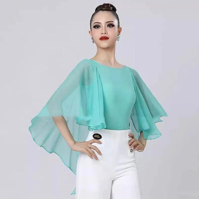 Pink Latin Dance Tops Women Ballroom Blouse