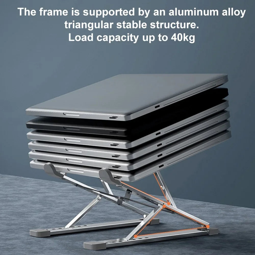 Adjustable Aluminum Alloy Laptop Stand Portable Folding Bracket for Notebook Tablet Computer Lifting Cooling Holder