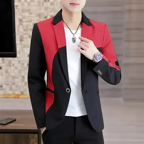 Thin Male Blazer Coat Short Cropped Men's Suit Jackets Slim Fit Single Breasted Luxury Designer High Quality Summer Casual 2024