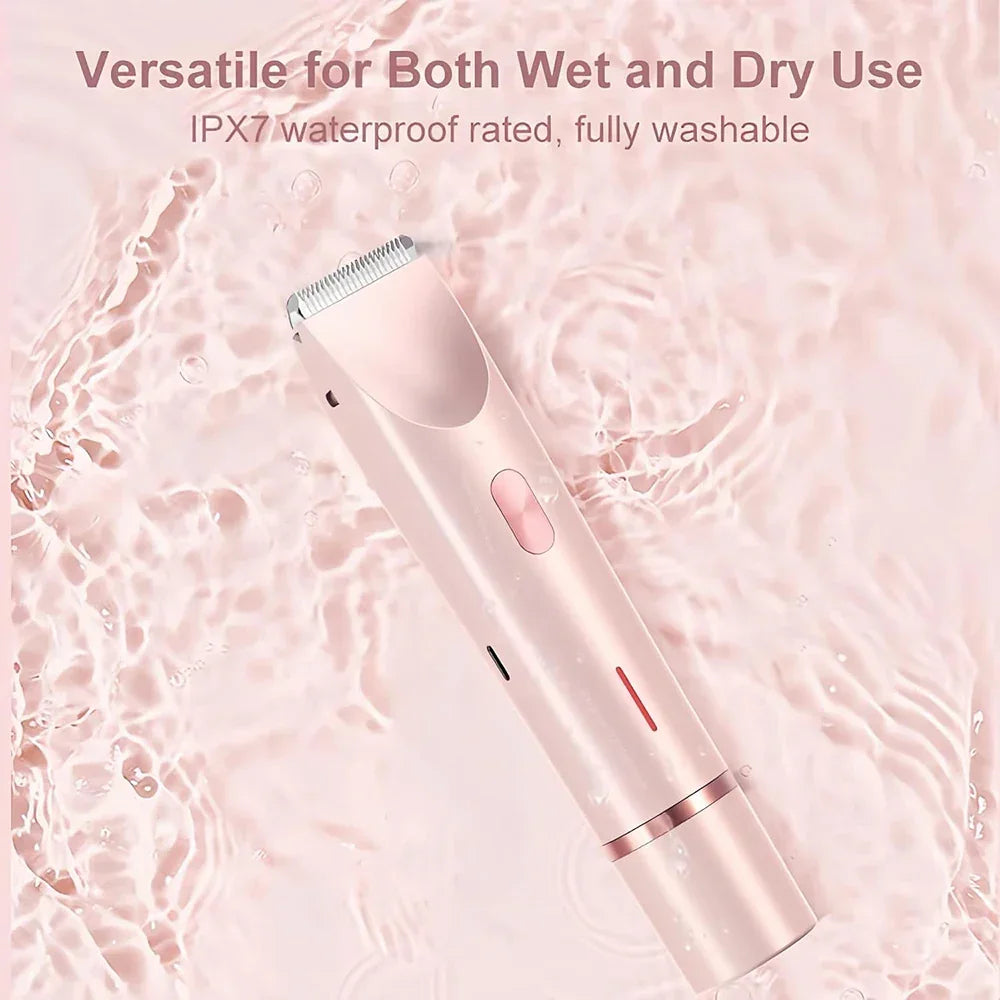 Electric Razors for Women 2in1 Bikini Trimmer Facial Mustache Shavers for Ladies Body Underarms Legs Portable Painless Epilator