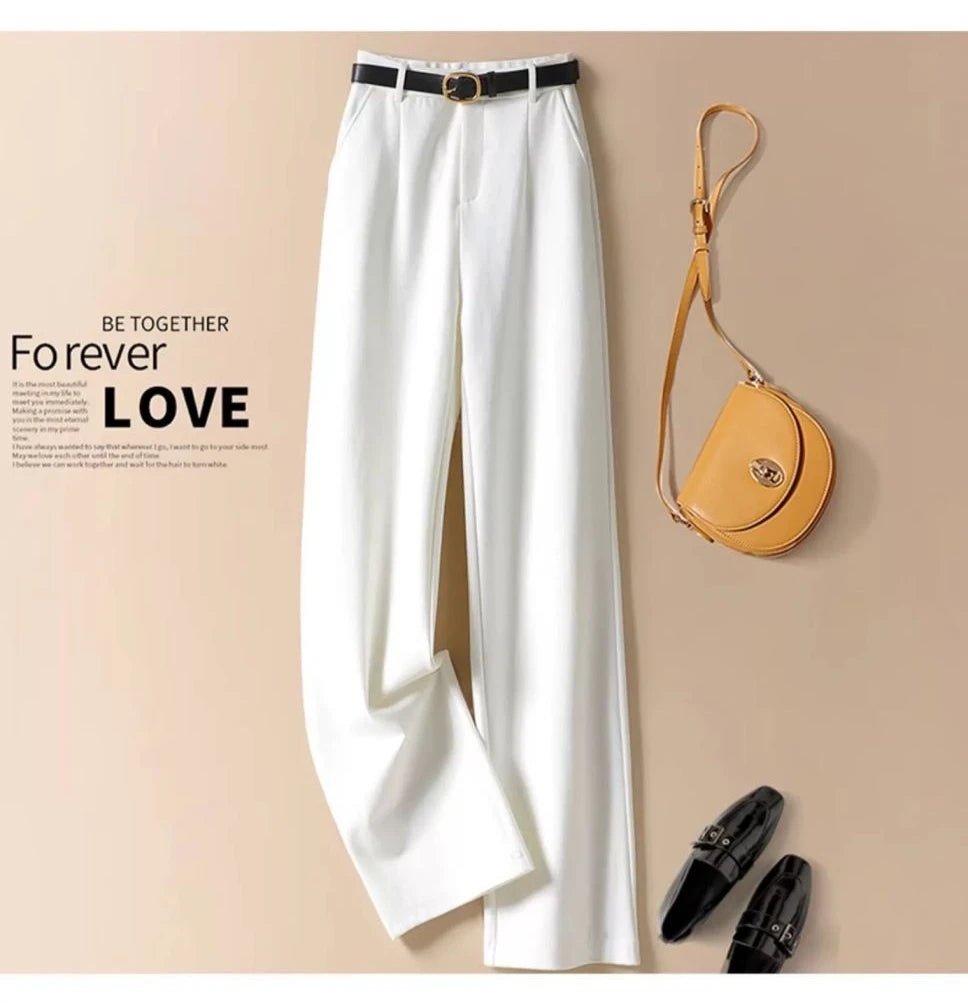 Suit Wide-Leg Pants for Women High Waist Temperament Drooping Wide-Leg Pants 2024 Spring New Loose Casual Trousers Ins