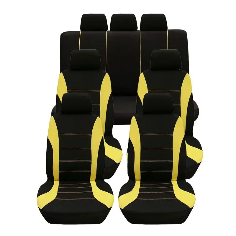 Seat Covers 9pcs Set Car Cushion Auto Accessories Seat Protect Five-Seat Universal Black Gray Blue Red