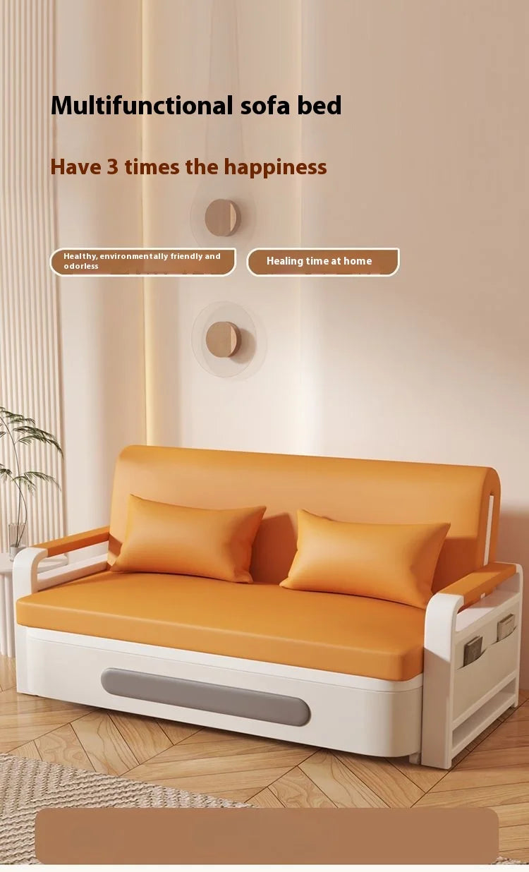 Wide 108cm Single person Bed Apartment Bedroom Living Room Folding 5cm sponge+2cm latex Telescopic Home Sofa Bed Dual-Purpose