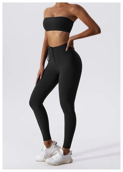 Women Strapless Bra Padded Top Stretchy Fitness Yoga Tops