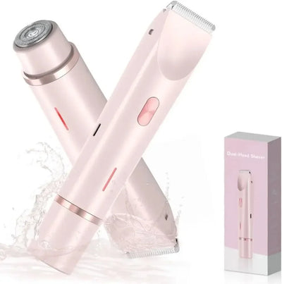 1pc epilator Bikini Trimmer For Women Double Head Electric Shaver Rechargeable 2-In-1 Body Facial Hair Removal For Underarm Legs