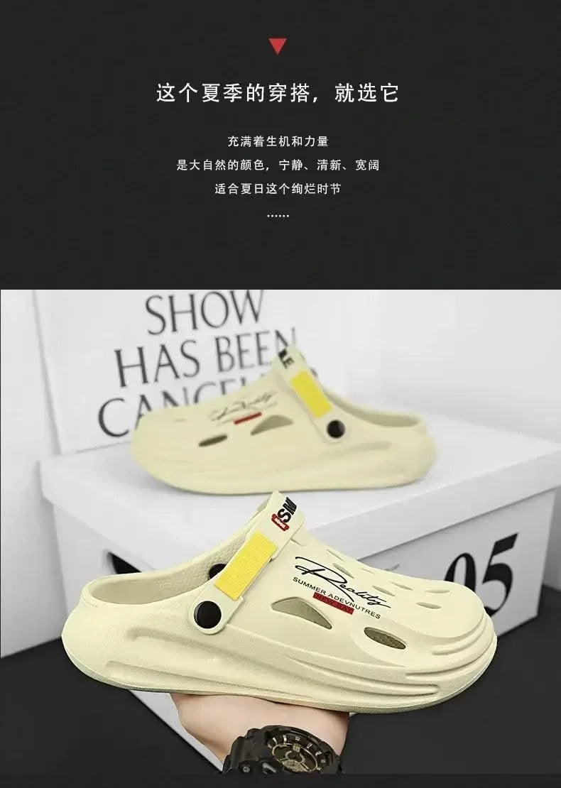 2025 New Men's Clogs Slippers Sandal Men Garden Shoes Flat Sandals Male Sneakers Outdoor Home Clogs Slides Men Summer Shoes - Elanique
