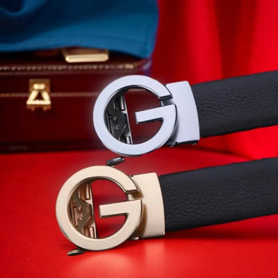 Men's Belt Letter Light Luxury Fashion Real Leather Pants
