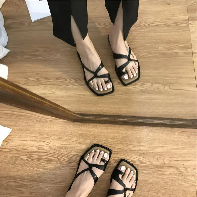 Women's Sandals Summer New 2024 Women Casual Flat Shoes Outdoor Clip Toe Flip Flops Women Beach Non-slip Sandals