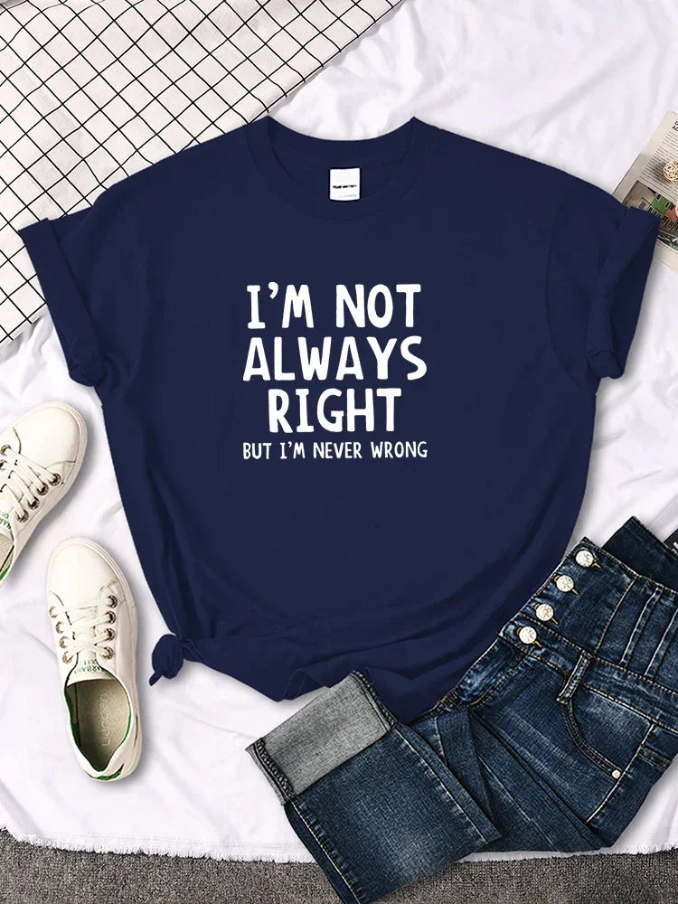 Women's T-Shirt Cool Interesting Letters Printed Tees Female Summer Oversized Tshirt Woman Round Neck Casual Tshirt Tops