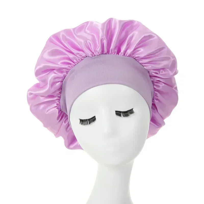 Women's Silk Bonnet for Sleeping Double-layer Adjustable Hood Capbath Cap Chemotherapy Cap Styling Cap Hair Wrapping Tool