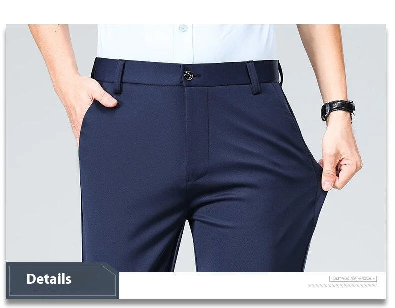 Plus Size Big and Tall Mens Trousers Business Casual Loose Straight Leg Pants Comfort Fit Office Work Commuting No Tight Classic