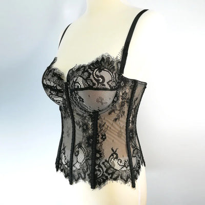 Women's Shaping Sexy Lace Corset Floral Lace Lady Bustier Elegant Slim Evening Wear Crops Lady Club Party Body Shaper Top