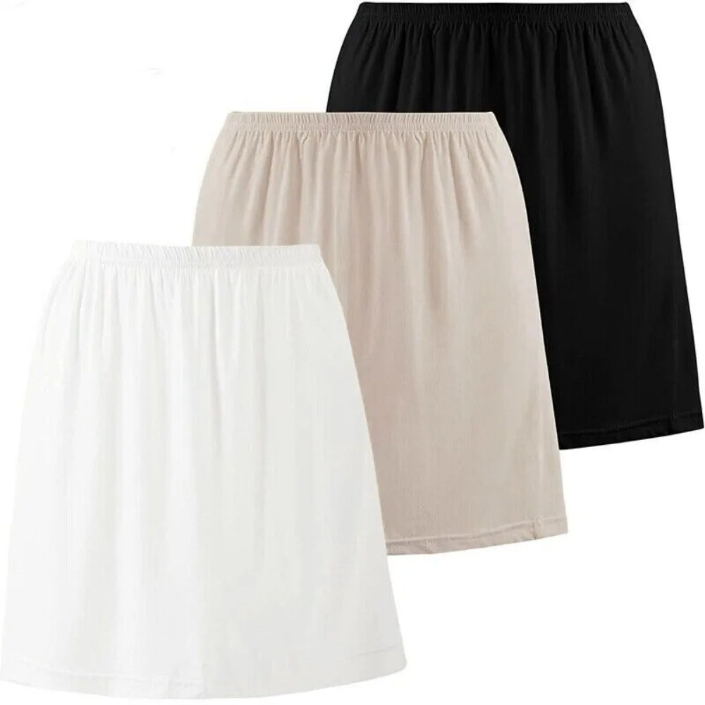 Fashion Women Under Dress Comfortable Summer Ladies Slip Skirt Lace Half Slips Lingerie Satin Skirt Petticoat