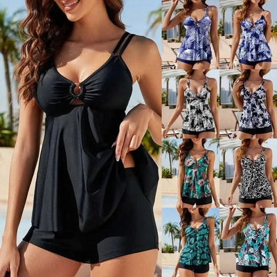 Summer Period Swimwear For Teens Bikini Women'S Print Split Swimsuit Fashion Swimwear Beachwear Solid Beachwear Biquini New