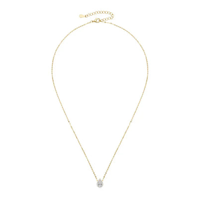 S925 Teardrop Necklace 1.0CT Pear Cut D Moissanite Pendant Necklaces for Women 925 Silver Adjustable Chain GRA Certified Jewelry
