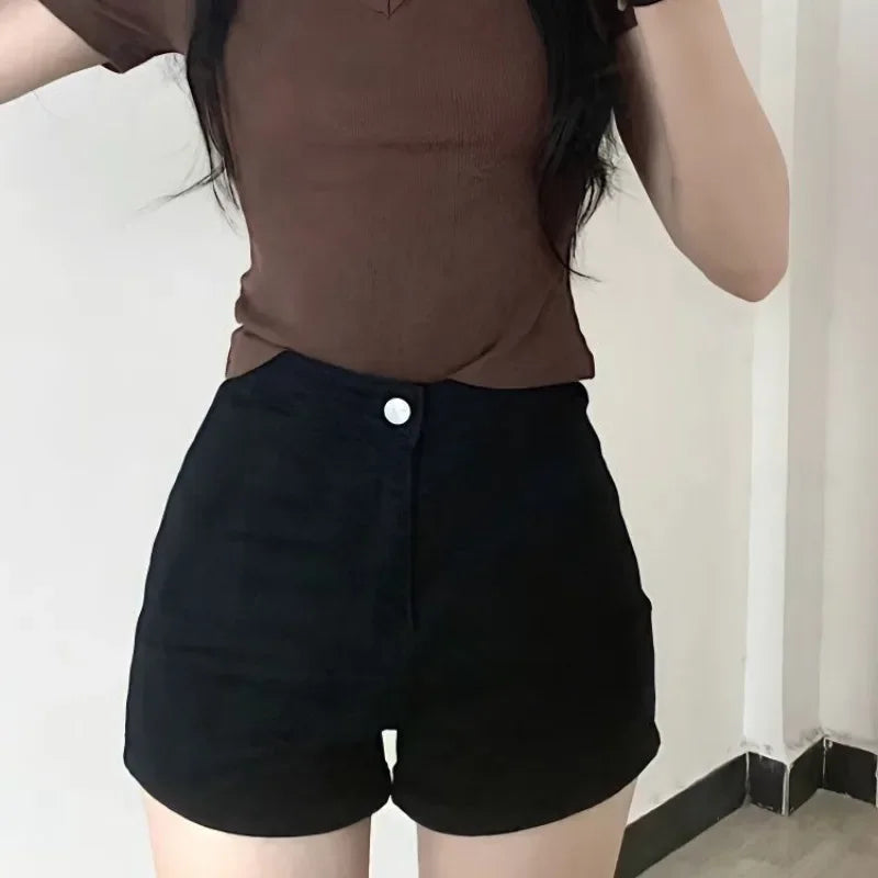 Black Denim Shorts for Women Summer Jorts Short Jean Pants Woman Elegant Designer Design New In Streetwear Flowy Comfy XXL XL