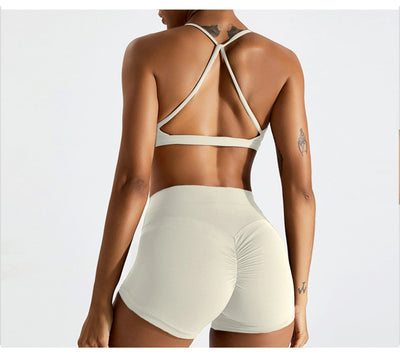 Sexy Scrunch Sports Bra Gym Top Women Running Back Cross Top Women Sportswear Yoga Underwear Fitness Workout Yoga ClothingWomen