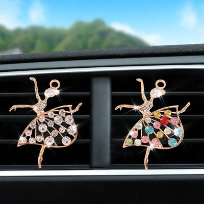 Car Aroma Diffuser Fragrance For Car Flavoring Air Fresheners Auto Perfume Car Smell Vent Clip Ballet Bling Car Accessory Girls