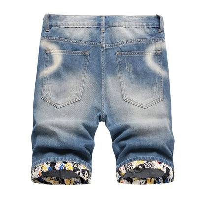2023 Summer New Mens Ripped Short Jeans Brand Clothing Bermuda Cotton Shorts Men Thin Breathable Casual Denim Shorts