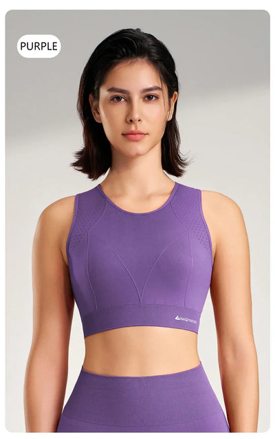 Sports underwear women anti-shock anti-sagging sports undershirt with bra pads fitness clothing high strength yoga bra