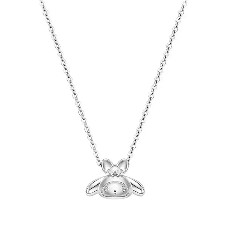 Sanrios Luxury Necklaces Anime Hellokitty Cinnamoroll Clavicle Chain Necklace for Women Jewelry Wedding Party Birthday Girl Gift
