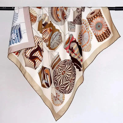 100% Real Silk Scarf  Square Head Scarves Hijab for Hair Wrapping 90cm