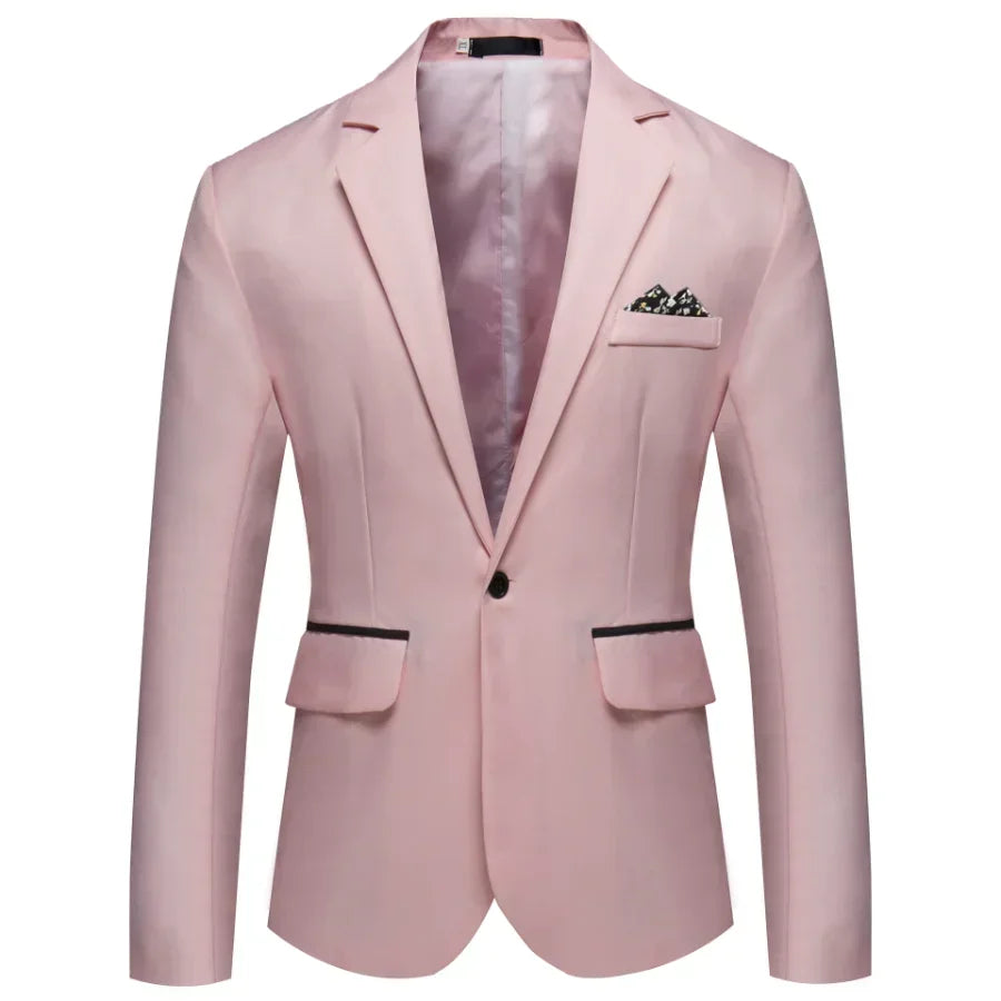 2025 Men's Formal Office Blazer Jacket Suits Solid Fashion Wedding Dress Suit Jacket Coat Male Oversized Casual Blazer Hombre - Elanique