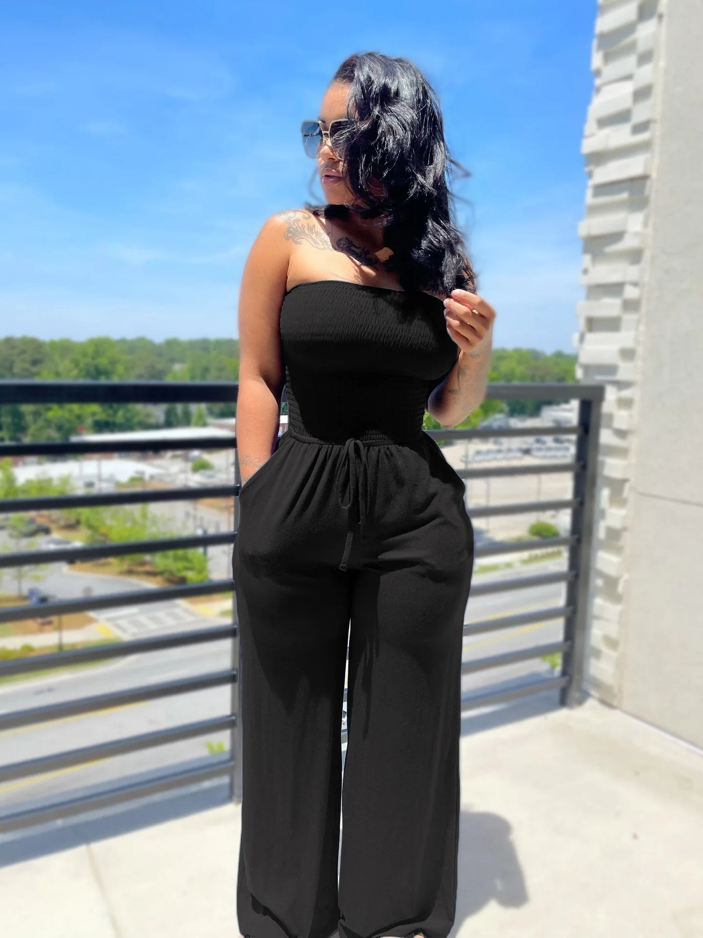 Summer Sexy Tube Top Wide-leg Jumpsuit Women Fashion Casual Loose Jumpsuit Women