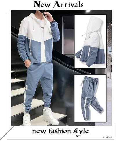 Men Casual Joggers Hooded Sportswear Jackets Pants 2 Piece Sets HipHop Running Sports Suit Tracksuit Sweatpants Hoodies Colombia