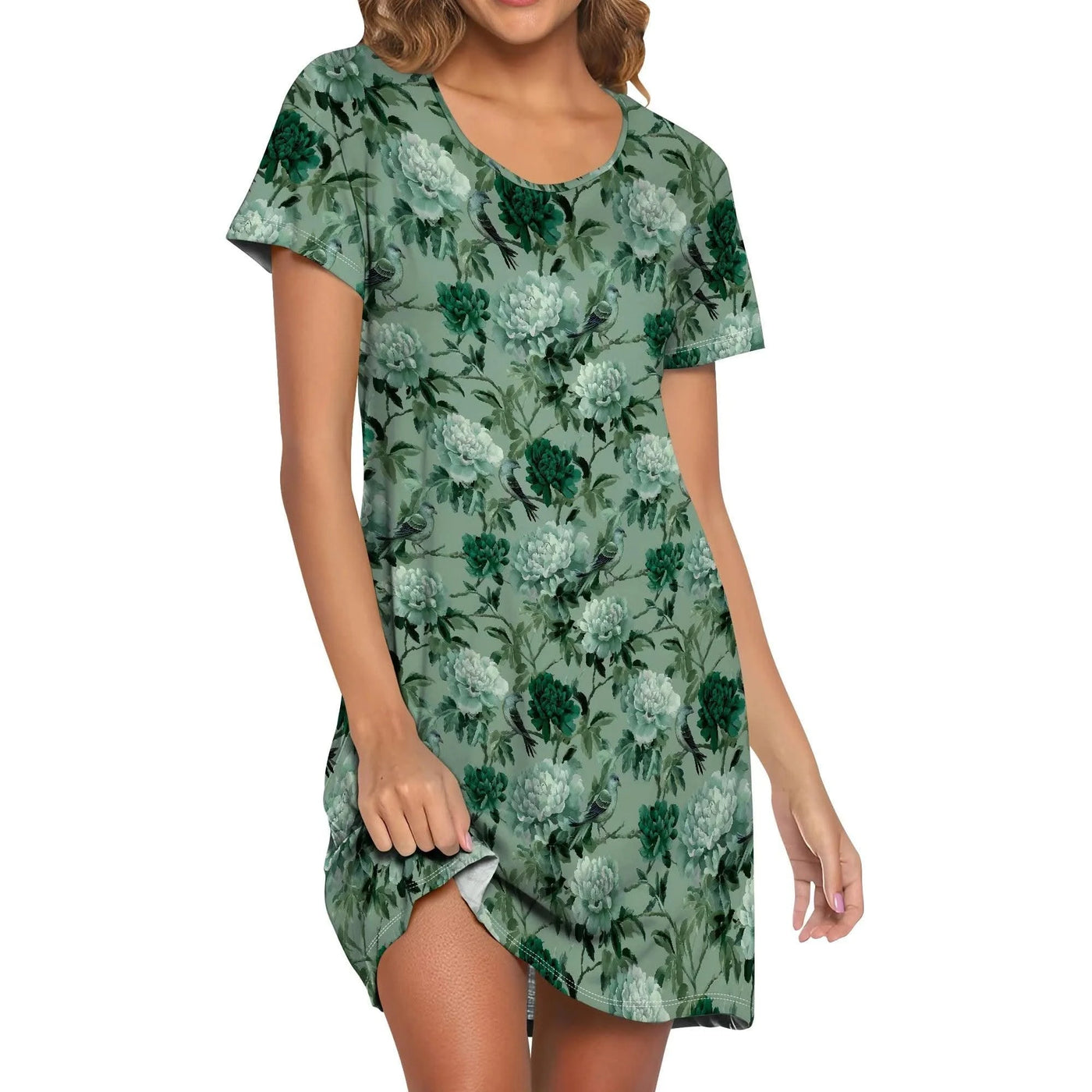 Women's Camo Print T-Shirt Dress Hunting Forest Graphic Casual Outdoor Tunic Fall Style S-3XL