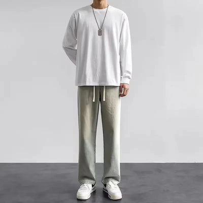 Boyfriend Vintage Fashion Straight Casual Loose Denim Cargo Pants Men Designer  Jeans Streetwear Loose Wide Leg Jeans