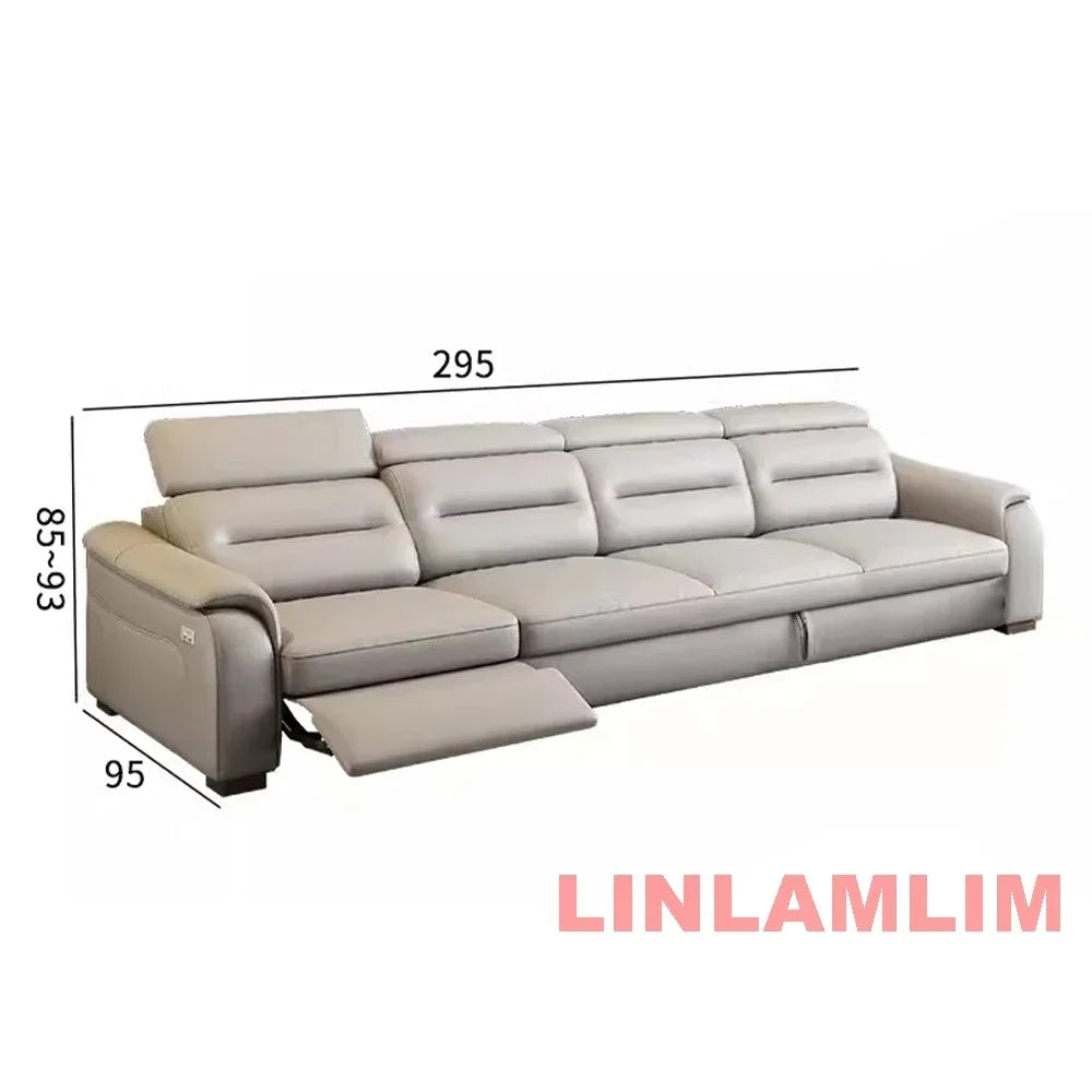 MANBAS Multifunctional Convertible Sofa Bed With Eletric Recliner, Folding Sofa Cama With Power Reclining Seats & Storage Box