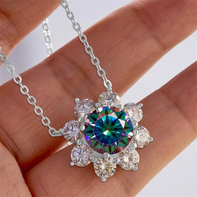 Total 9 carat  Moissanite Solitaire Drop Necklaces Silver Pendant Original Real 925 Silver Chain Jewelry for Women
