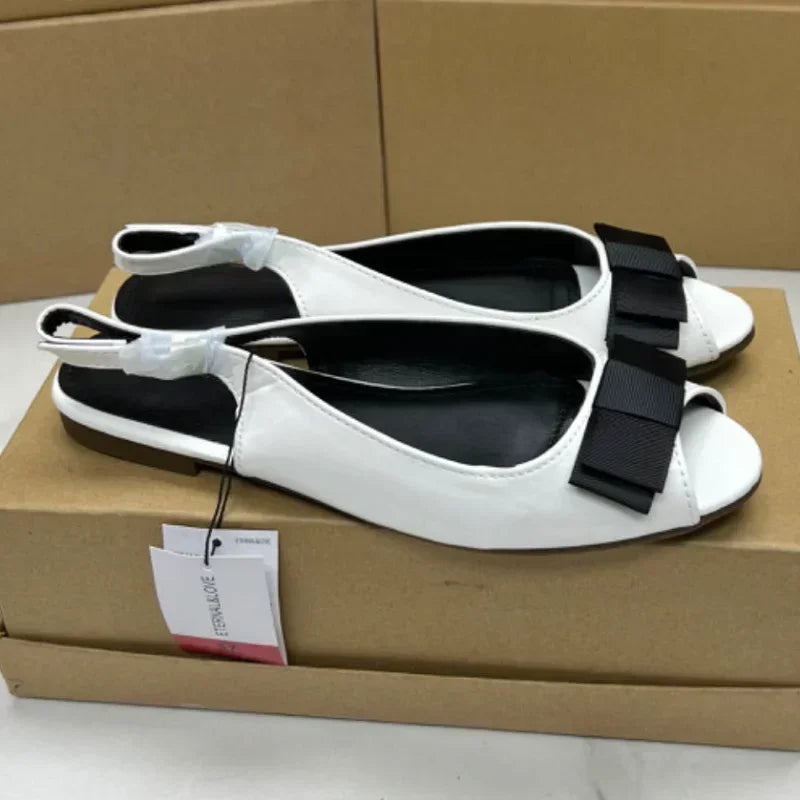 Fashion Shoes for Women 2025 Comfortable Shallow Female Footwear Peep Toe Slingbacks Back Strap Casual Slip on Ladies Flats