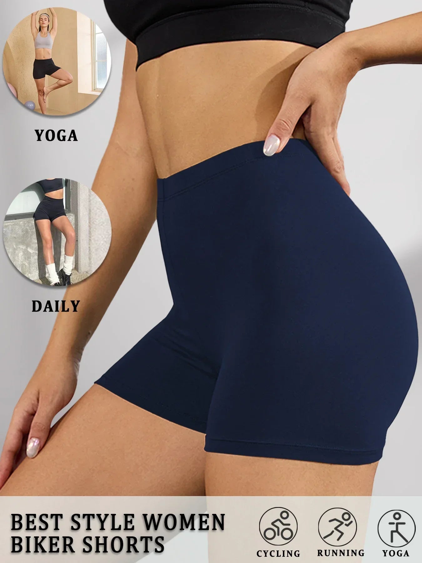 Biker Shorts For Women Super Soft No See Through Workout Yoga Running Cycling Push Up Gym Fitness Shorts Women's Activewear