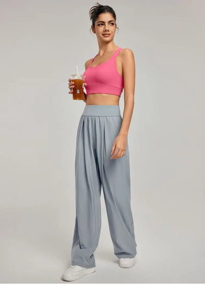 Women pants  Wide Leg High Waist Loose Trousers Summer Casual Yoga Pants  Draping Breathable Gym Lounge Pants Woman clothing