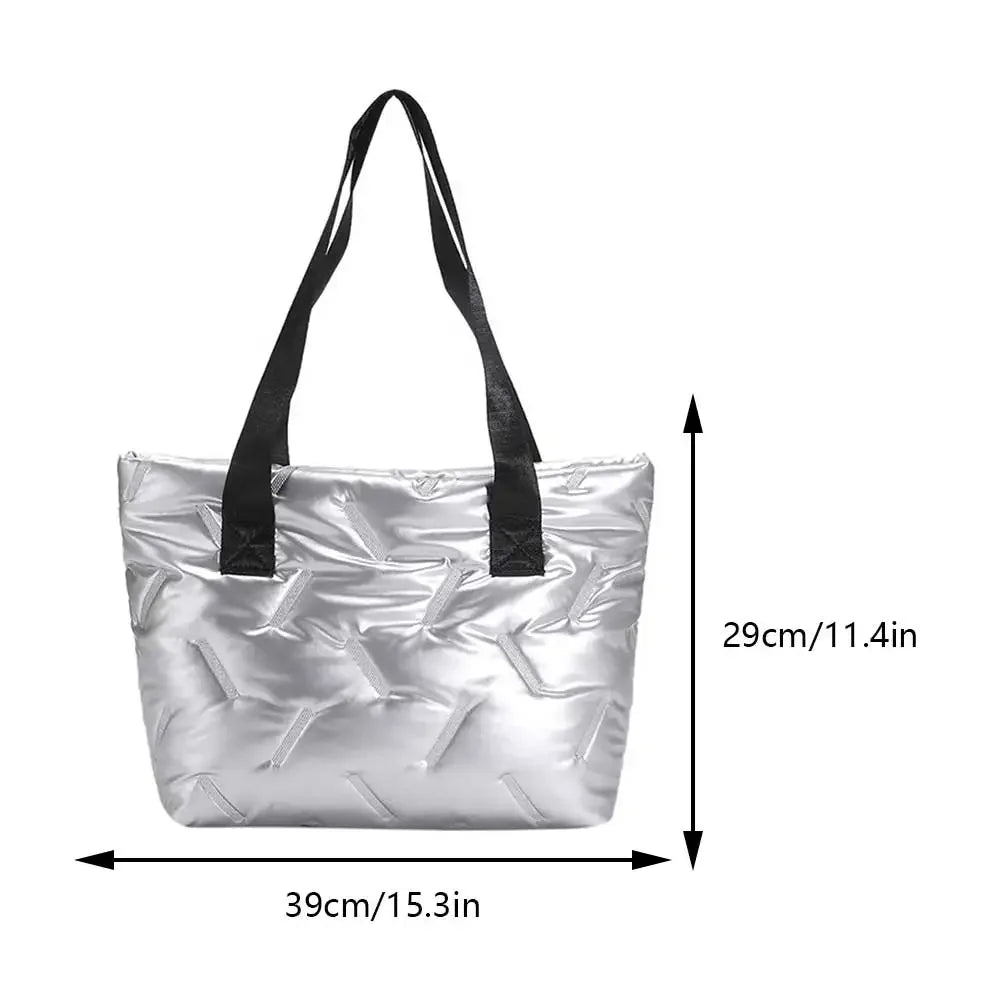 Fashion Large Tote Padded Handbags Designer Quilted Women Shoulder Bags Luxury Nylon Down Cotton Crossbody Bag Winter Purse 2023