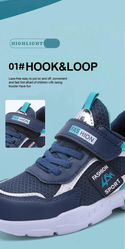 Children Casual Sports Shoes for Boys Breathable Summer Kids Hook&Loop Students Girls School Running Kids' Outdoor Sneakers