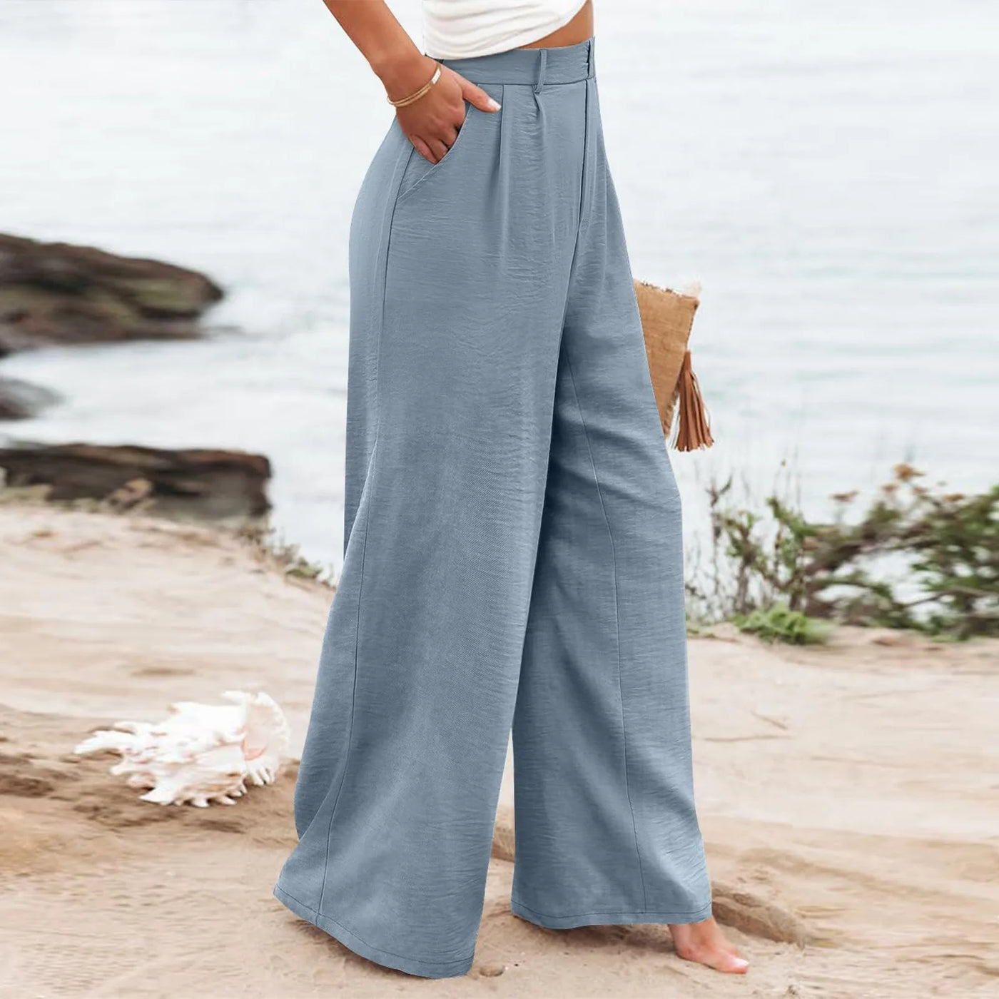 Women's Wide Leg Pants High Elastic Waisted In The Back Business Work Trousers Long Casual Pants Pants for Women Women’s Pants