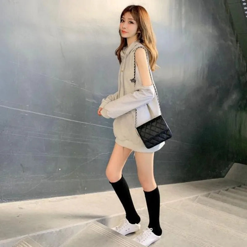 Sweatshirts for Women Hoodies Plain Long Female Clothes Black Hooded Tops Cotton Sweat-shirt Basic Designer Sleeve Goth Novelty