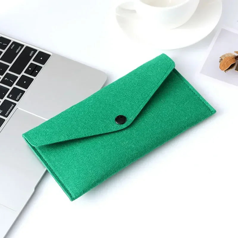 Felt Envelope Mobile Phone Bag Storage Pouch Wallet Credit Card Holder Business Change Purse Bag Thin Wallet Card Holde