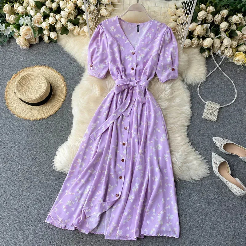 Korean Red elegant sexy Dress women Summer Autumn V-neck polka dot midi dress waist split dress vestidos de fiesta clothes