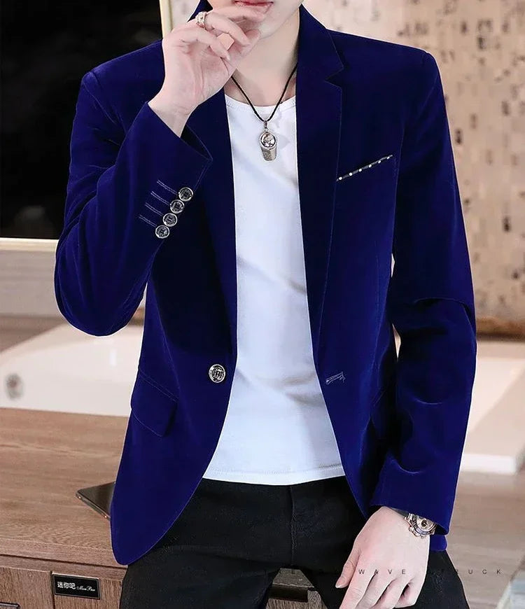 Male Blazer Slim Fit Men's Suit Jackets Single Breasted Thin Party Coat Casual Fashion 2024 Luxury Designer Fashionable Summer