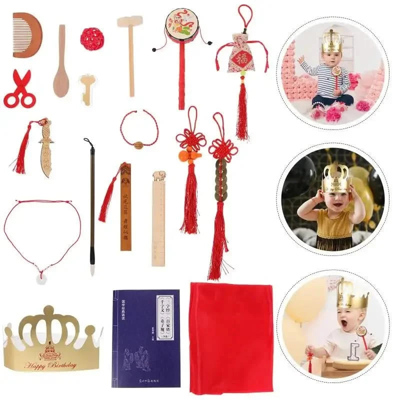 Catch Week Props Baby Gifts Home Decor Chinese Style Wooden Birthday Playthings